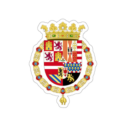 Coat of Arms of Philip II of Spain (1558-1580) STICKER Vinyl Die-Cut Decal-White-The Sticker Space