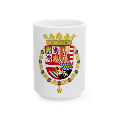 Coat of Arms of Philip II of Spain (1558-1580) - White Coffee Mug-15oz-The Sticker Space