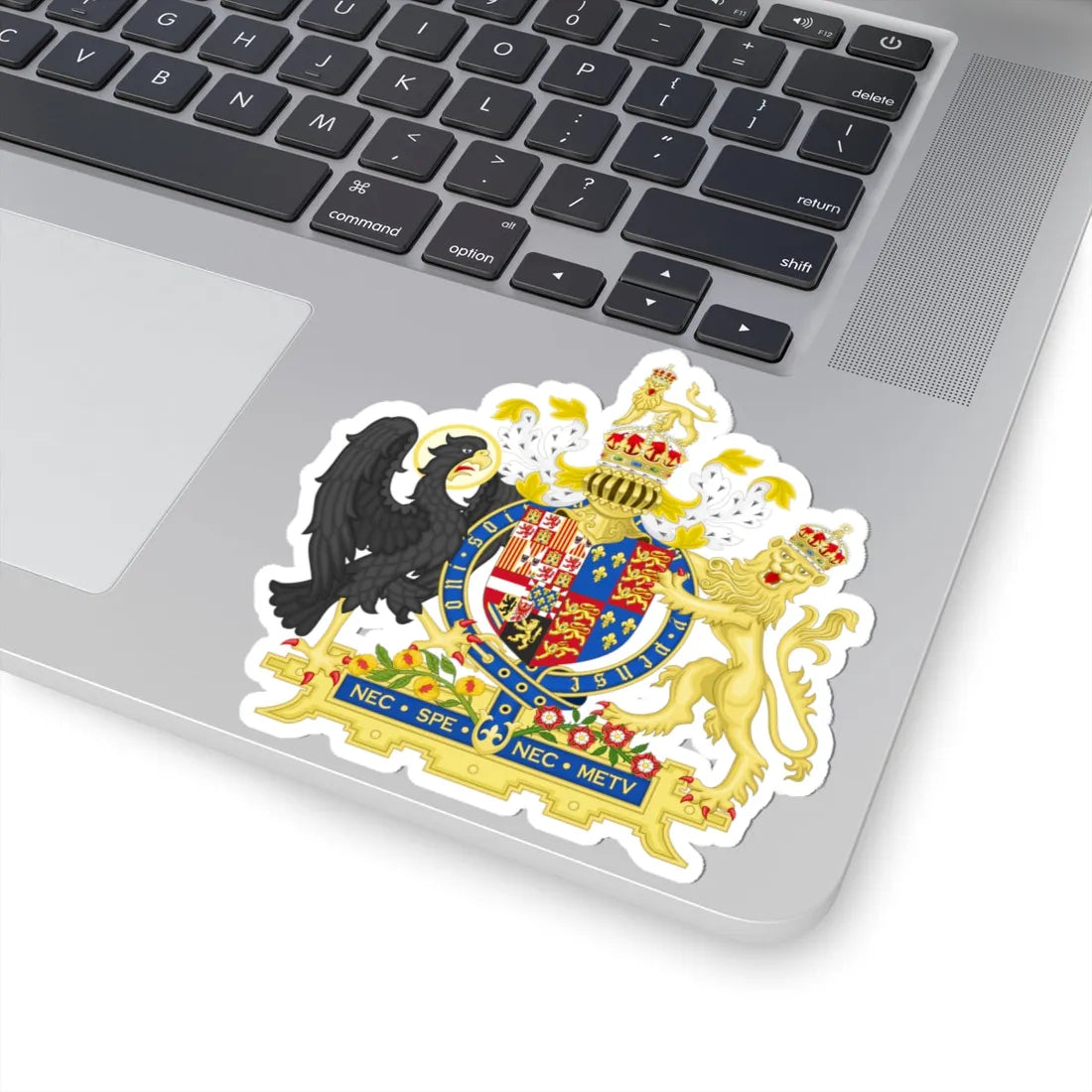Coat of Arms of Philip II of Spain and Mary I of England 1554-1558 Variant 1 Shield 2 Motto 2 (England) (Coat of Arms) STICKER Vinyl Kiss-Cut Decal - The Sticker Space