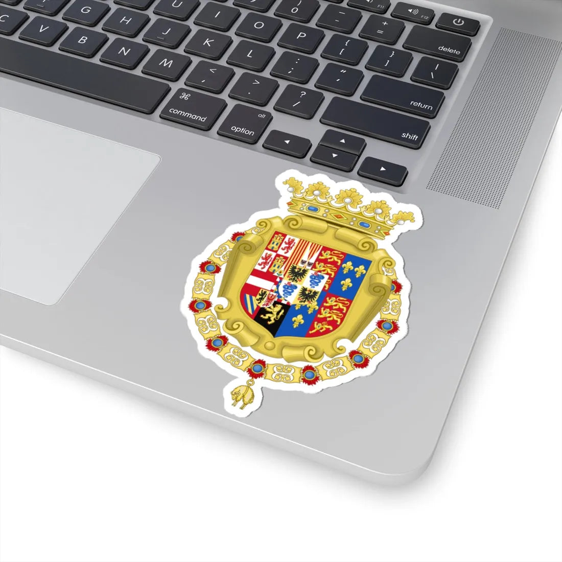 Coat of Arms of Philip II of Spain as Monarch of Milan 1554-1558 (Spain) (Coat of Arms) STICKER Vinyl Kiss-Cut Decal - The Sticker Space