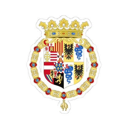 Coat of Arms of Philip II of Spain as Monarch of Milan 1558-1580 (Spain) (Coat of Arms) STICKER Vinyl Kiss-Cut Decal 6 Inch White - The Sticker Space