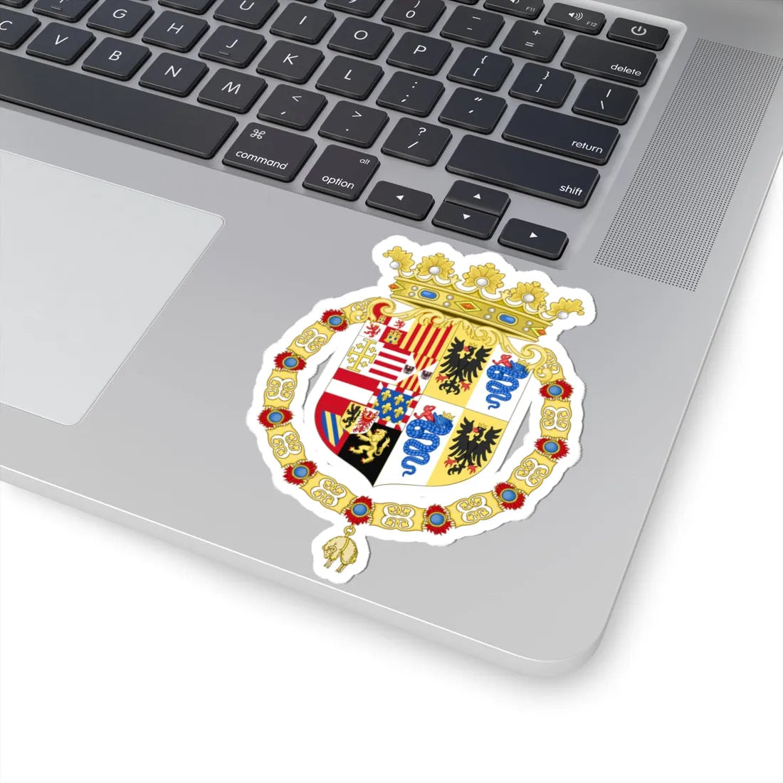 Coat of Arms of Philip II of Spain as Monarch of Milan 1558-1580 (Spain) (Coat of Arms) STICKER Vinyl Kiss-Cut Decal - The Sticker Space