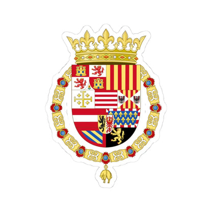 Coat of Arms of Philip II of Spain as Monarch of Naples and Sicily (Italy) (Coat of Arms) STICKER Vinyl Kiss-Cut Decal 4 Inch White - The Sticker Space