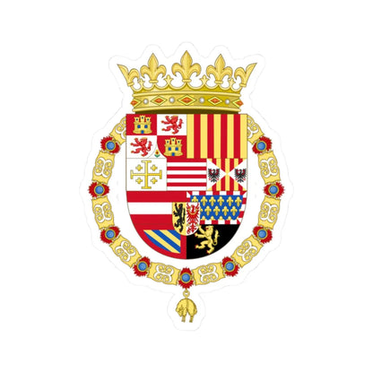 Coat of Arms of Philip II of Spain as Monarch of Naples and Sicily (Spain) (Coat of Arms) STICKER Vinyl Kiss-Cut Decal 2 Inch White - The Sticker Space