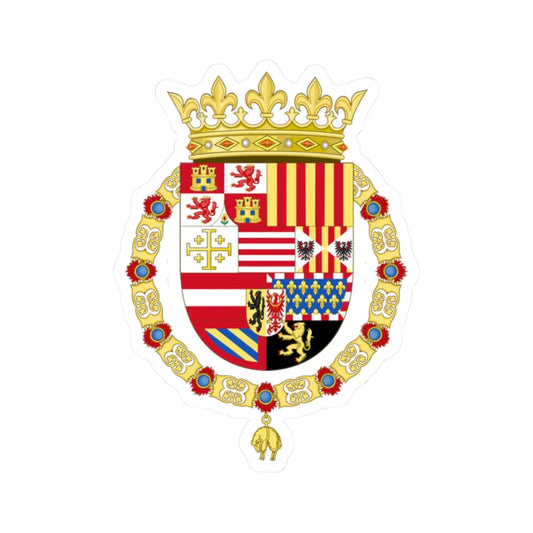 Coat of Arms of Philip II of Spain as Monarch of Naples and Sicily (Spain) (Coat of Arms) STICKER Vinyl Kiss-Cut Decal 2 Inch White - The Sticker Space