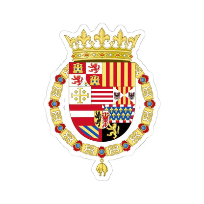 Coat of Arms of Philip II of Spain as Monarch of Naples and Sicily (Spain) (Coat of Arms) STICKER Vinyl Kiss-Cut Decal 6 Inch White - The Sticker Space