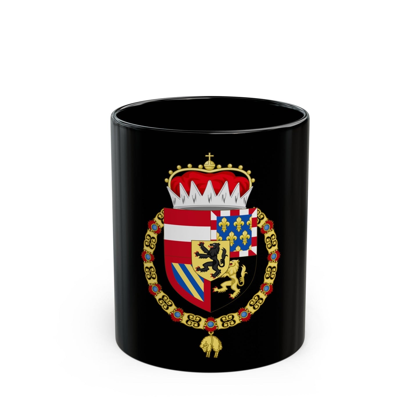 Coat of Arms of Philip IV of Burgundy - Black Coffee Mug-11oz-The Sticker Space