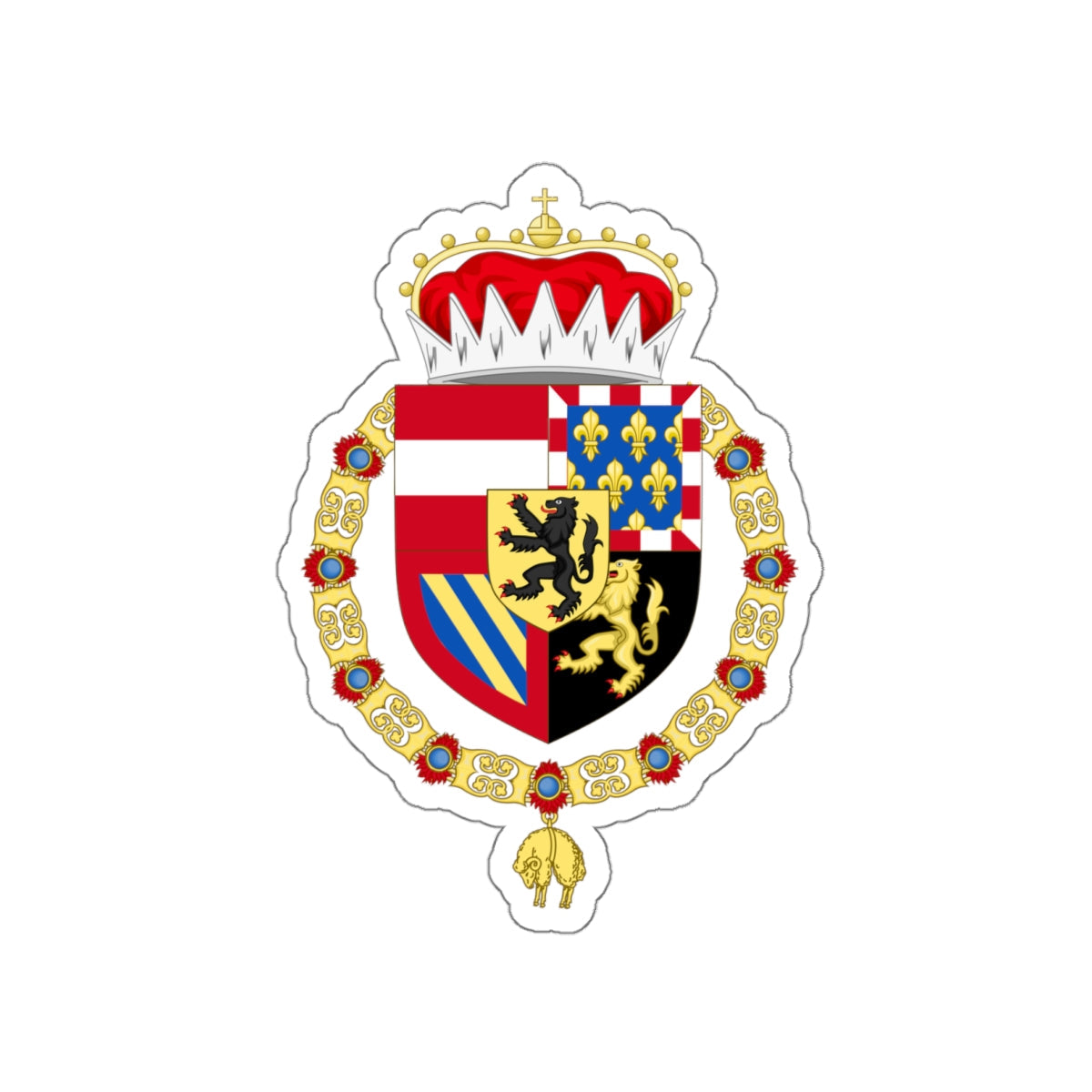 Coat of Arms of Philip IV of Burgundy STICKER Vinyl Die-Cut Decal-White-The Sticker Space