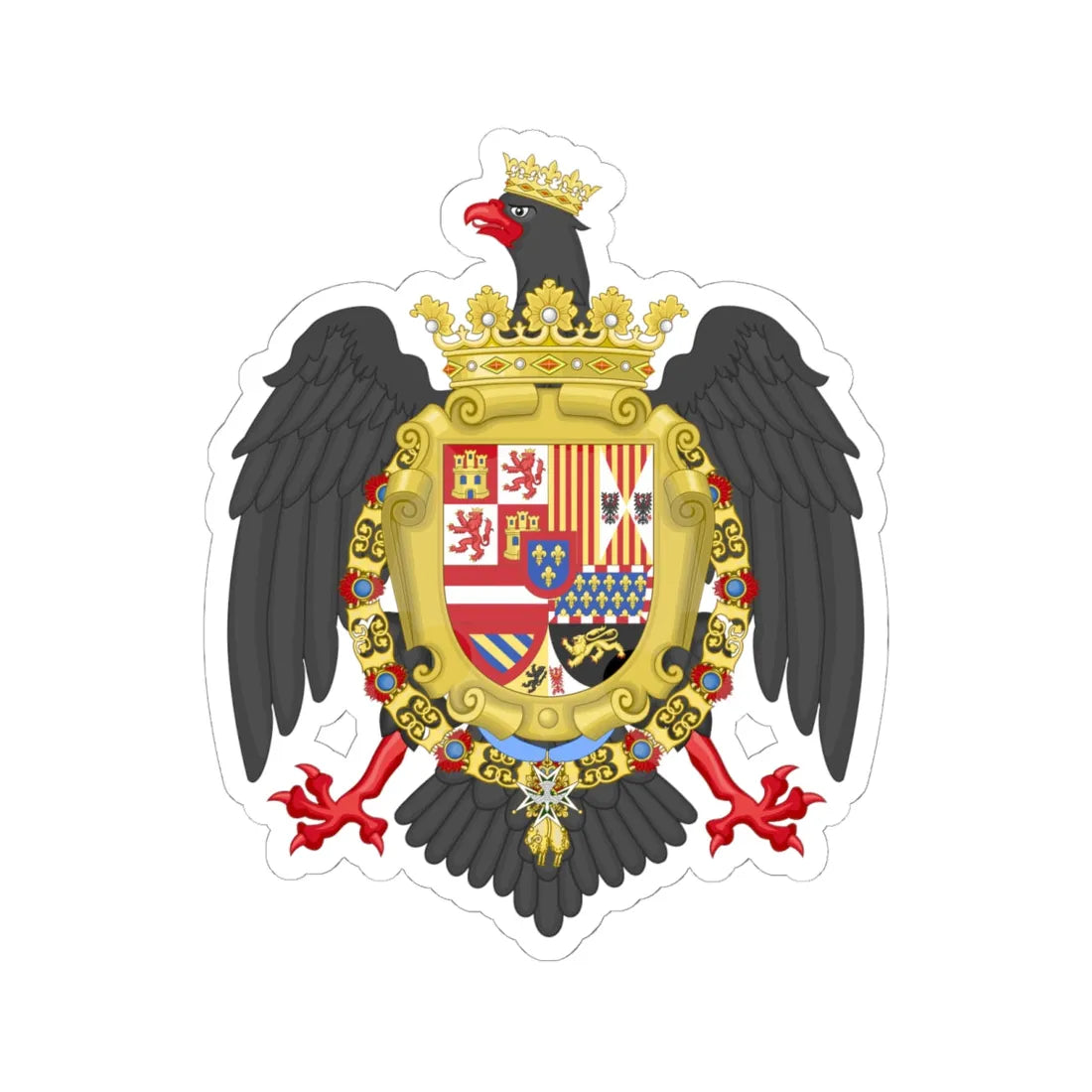 Coat of Arms of Philip IV of Sicily (Italy) (Coat of Arms) STICKER Vinyl Kiss-Cut Decal 6 Inch White - The Sticker Space