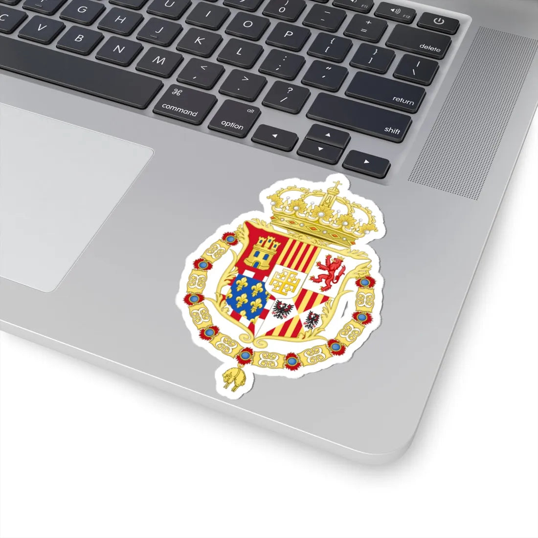 Coat of Arms of Philip V of Spain as Monarch of Naples (Italy) (Coat of Arms) STICKER Vinyl Kiss-Cut Decal - The Sticker Space