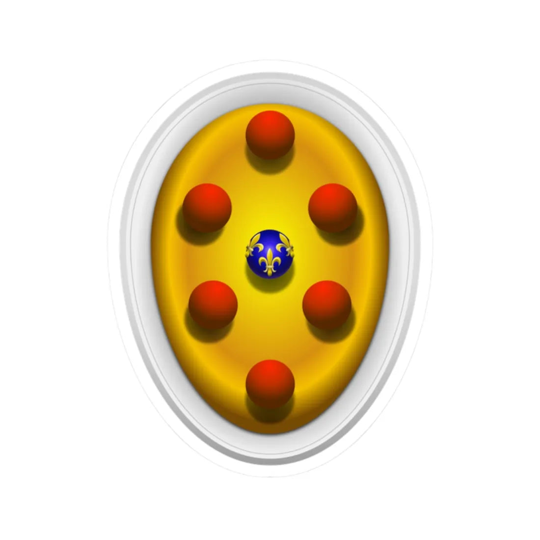 Coat of arms of Piero il Gottoso type 2 (Italy) (Coat of Arms) STICKER Vinyl Kiss-Cut Decal 2 Inch White - The Sticker Space