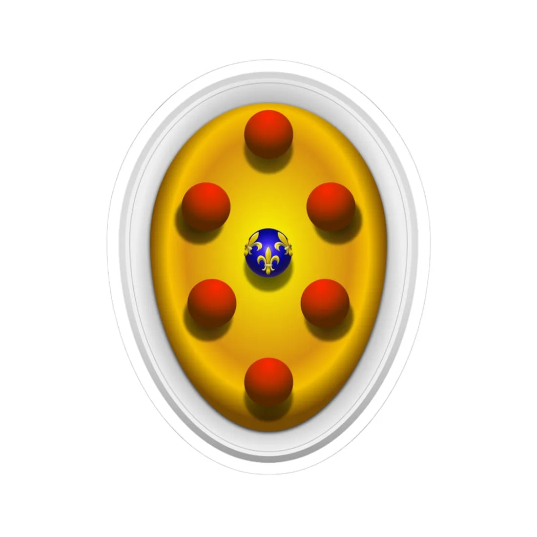 Coat of arms of Piero il Gottoso type 2 (Italy) (Coat of Arms) STICKER Vinyl Kiss-Cut Decal 3 Inch White - The Sticker Space