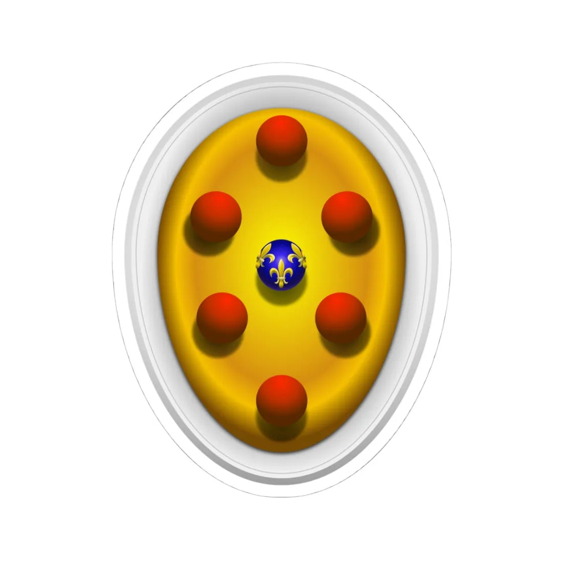 Coat of arms of Piero il Gottoso type 2 (Italy) (Coat of Arms) STICKER Vinyl Kiss-Cut Decal 4 Inch White - The Sticker Space