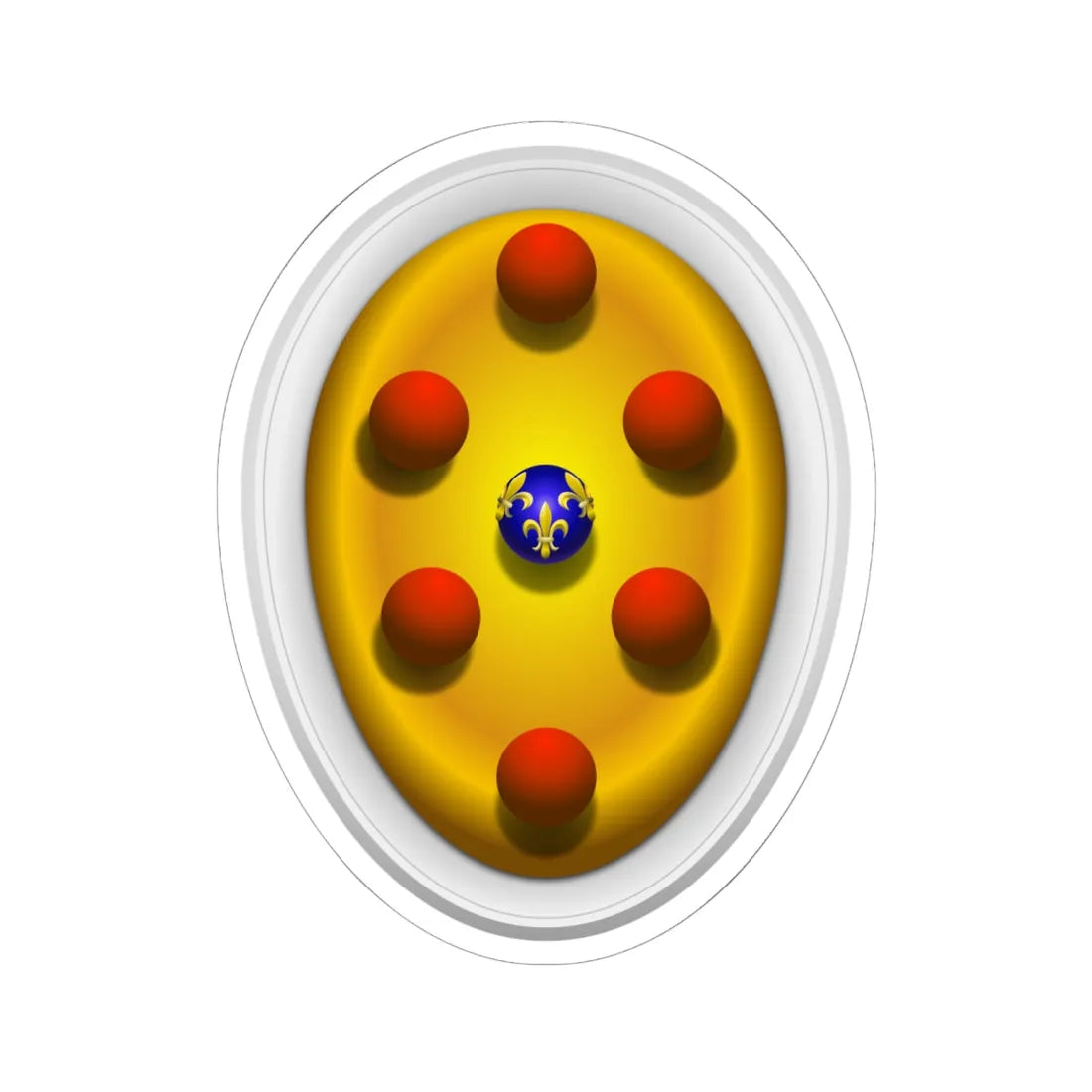 Coat of arms of Piero il Gottoso type 2 (Italy) (Coat of Arms) STICKER Vinyl Kiss-Cut Decal 6 Inch White - The Sticker Space