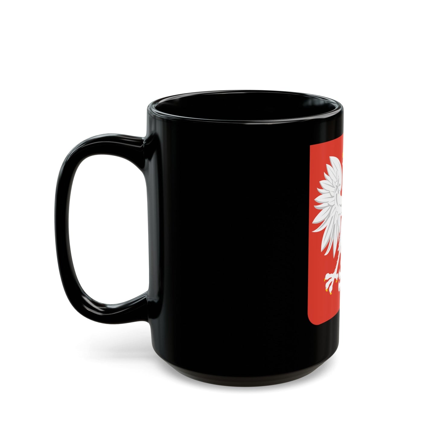 Coat of arms of Poland (1955-1980) - Black Coffee Mug-The Sticker Space