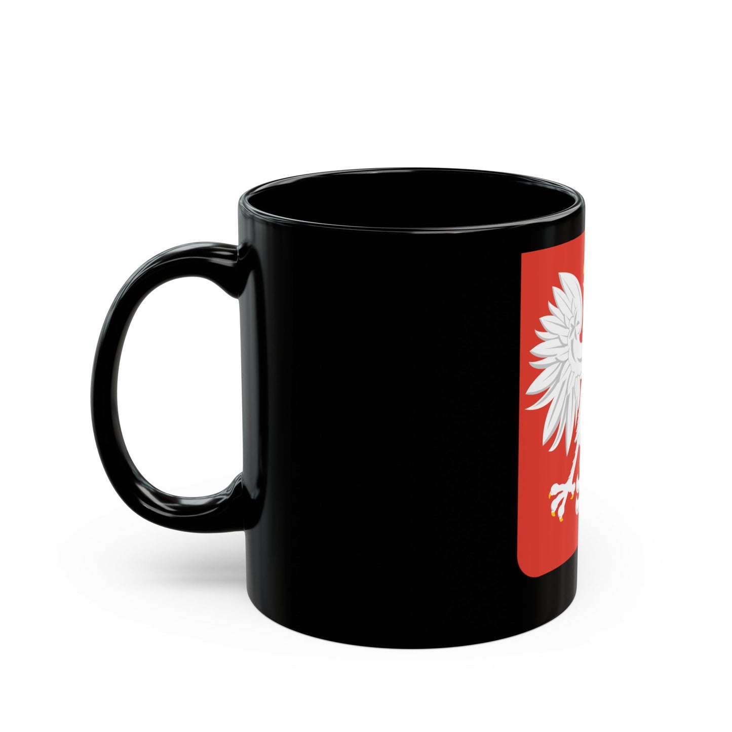 Coat of arms of Poland (1955-1980) - Black Coffee Mug-The Sticker Space