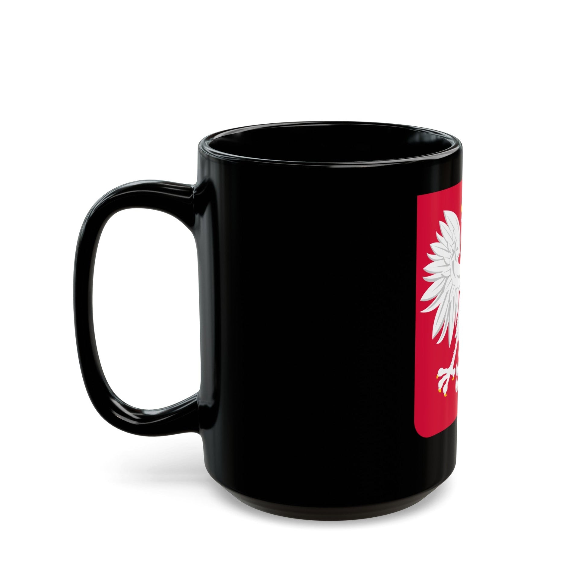 Coat of arms of Poland (1980-1990) - Black Coffee Mug-The Sticker Space