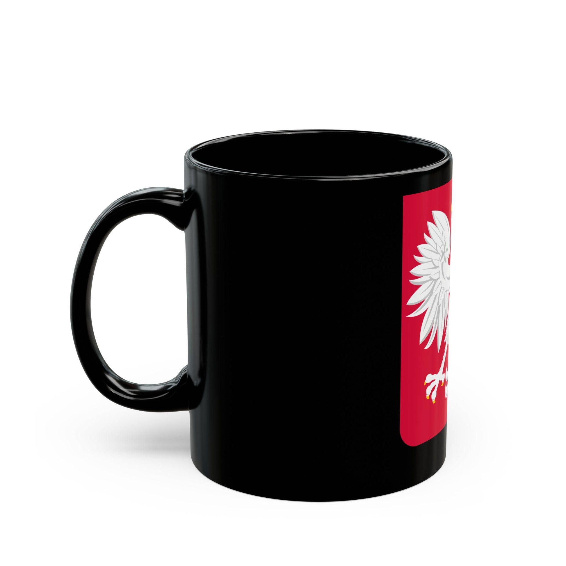 Coat of arms of Poland (1980-1990) - Black Coffee Mug-The Sticker Space