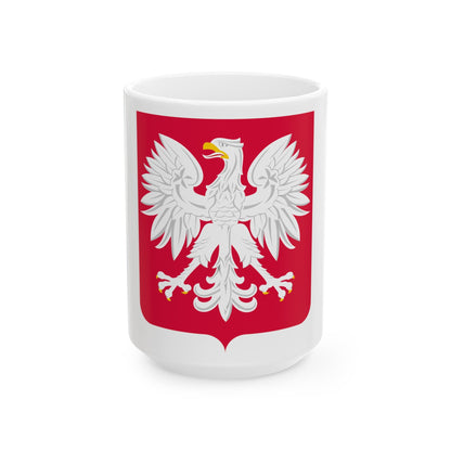 Coat of arms of Poland (1980-1990) - White Coffee Mug-15oz-The Sticker Space