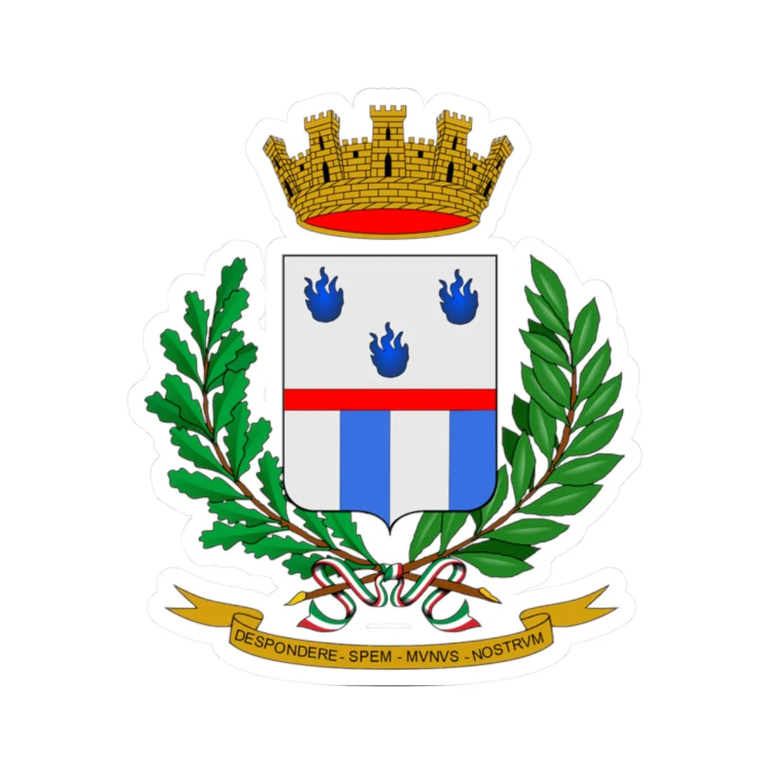 Coat of arms of Polizia Penitenziaria (Italy) (Coat of Arms) STICKER Vinyl Kiss-Cut Decal 2 Inch White - The Sticker Space