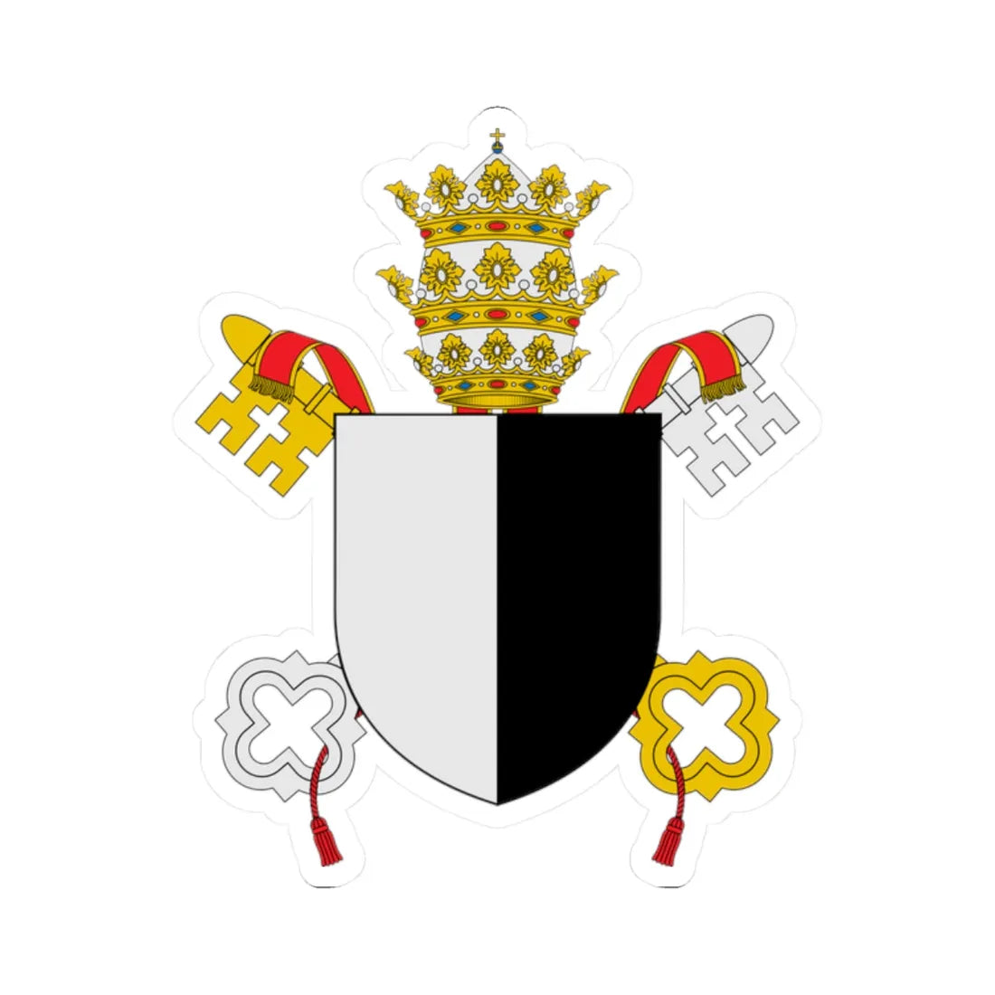 Coat of arms of Pope Benedict XI (Italy) (Coat of Arms) STICKER Vinyl Kiss-Cut Decal 2 Inch White - The Sticker Space