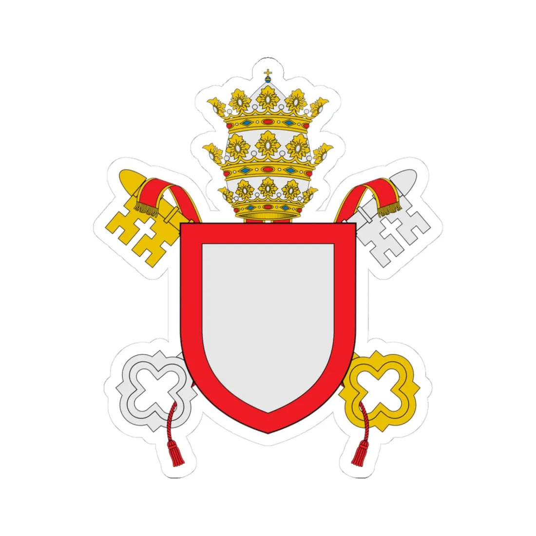Coat of arms of Pope Benedict XII (Italy) (Coat of Arms) STICKER Vinyl Kiss-Cut Decal 3 Inch White - The Sticker Space