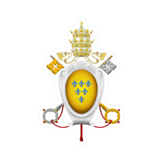 Coat of arms of Pope Paul III Farnese Baroque style representation (Italy) (Coat of Arms) STICKER Vinyl Kiss-Cut Decal 2 Inch White - The Sticker Space