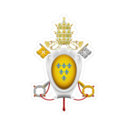 Coat of arms of Pope Paul III Farnese Baroque style representation (Italy) (Coat of Arms) STICKER Vinyl Kiss-Cut Decal 3 Inch White - The Sticker Space