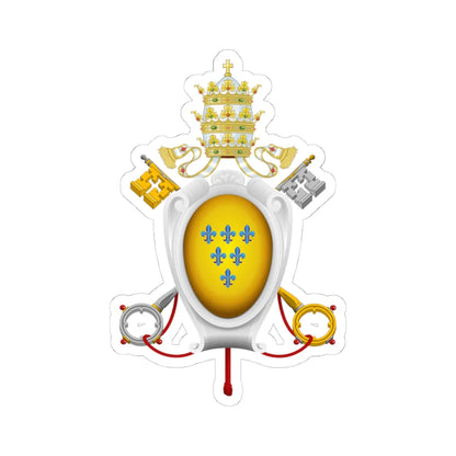 Coat of arms of Pope Paul III Farnese Baroque style representation (Italy) (Coat of Arms) STICKER Vinyl Kiss-Cut Decal 4 Inch White - The Sticker Space