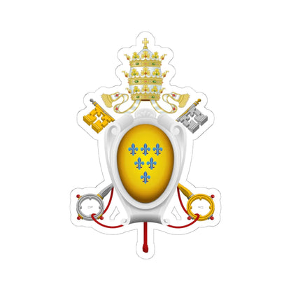 Coat of arms of Pope Paul III Farnese Baroque style representation (Italy) (Coat of Arms) STICKER Vinyl Kiss-Cut Decal 6 Inch White - The Sticker Space
