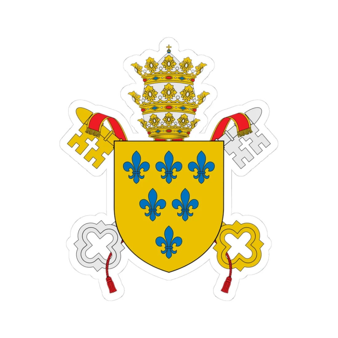 Coat of arms of Pope Paul III (Italy) (Coat of Arms) STICKER Vinyl Kiss-Cut Decal 3 Inch White - The Sticker Space