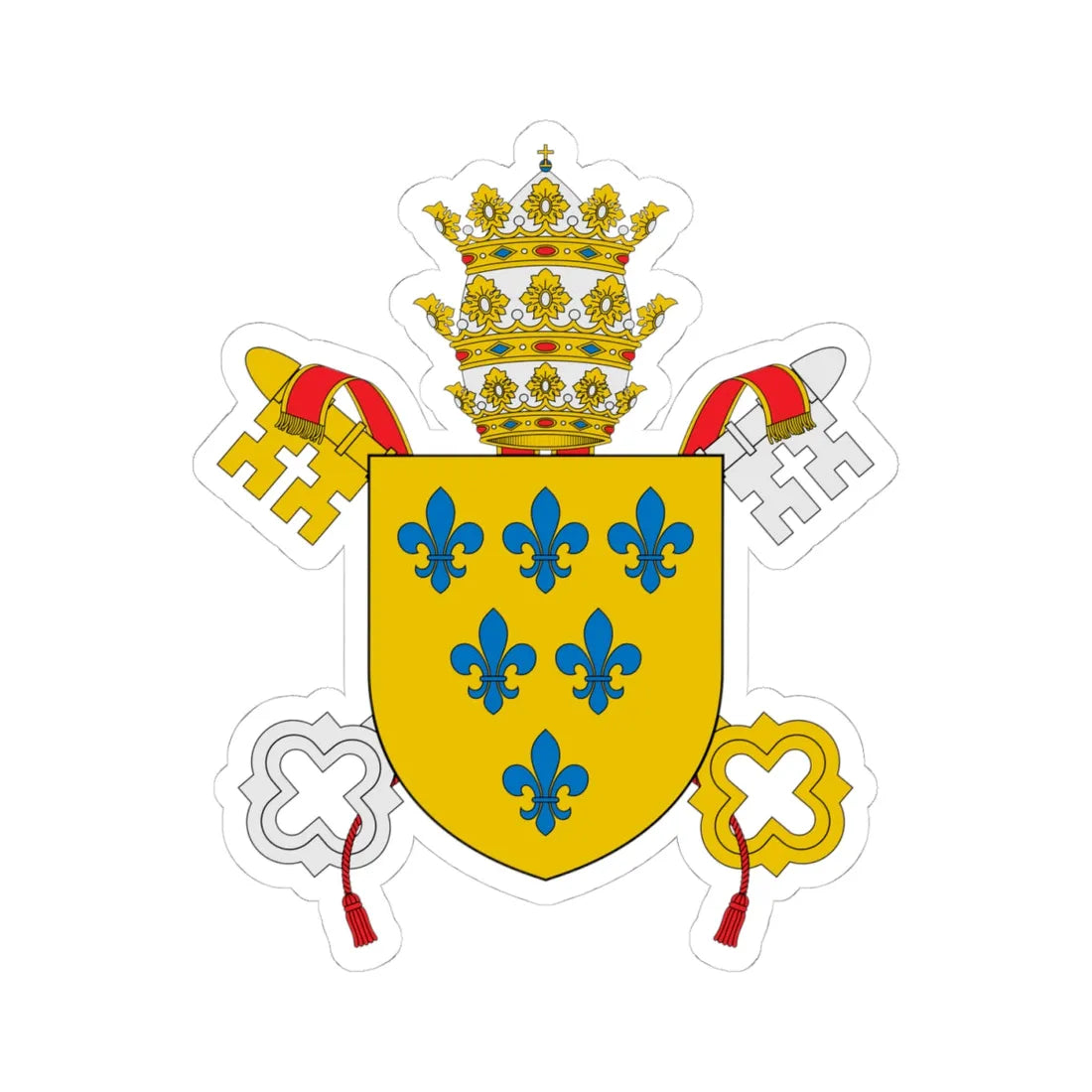 Coat of arms of Pope Paul III (Italy) (Coat of Arms) STICKER Vinyl Kiss-Cut Decal 4 Inch White - The Sticker Space