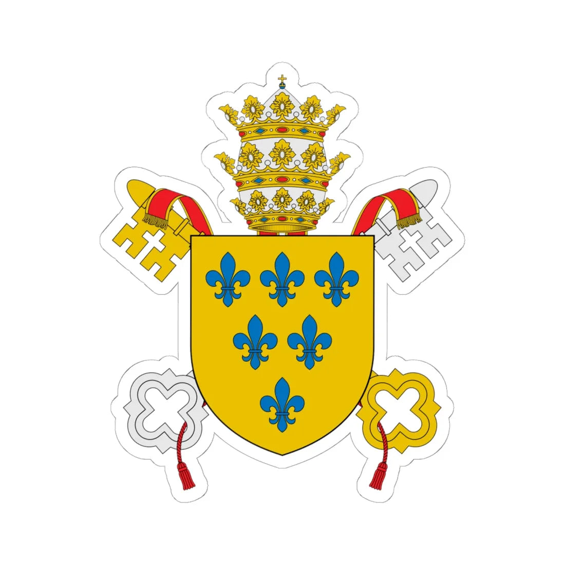 Coat of arms of Pope Paul III (Italy) (Coat of Arms) STICKER Vinyl Kiss-Cut Decal 6 Inch White - The Sticker Space