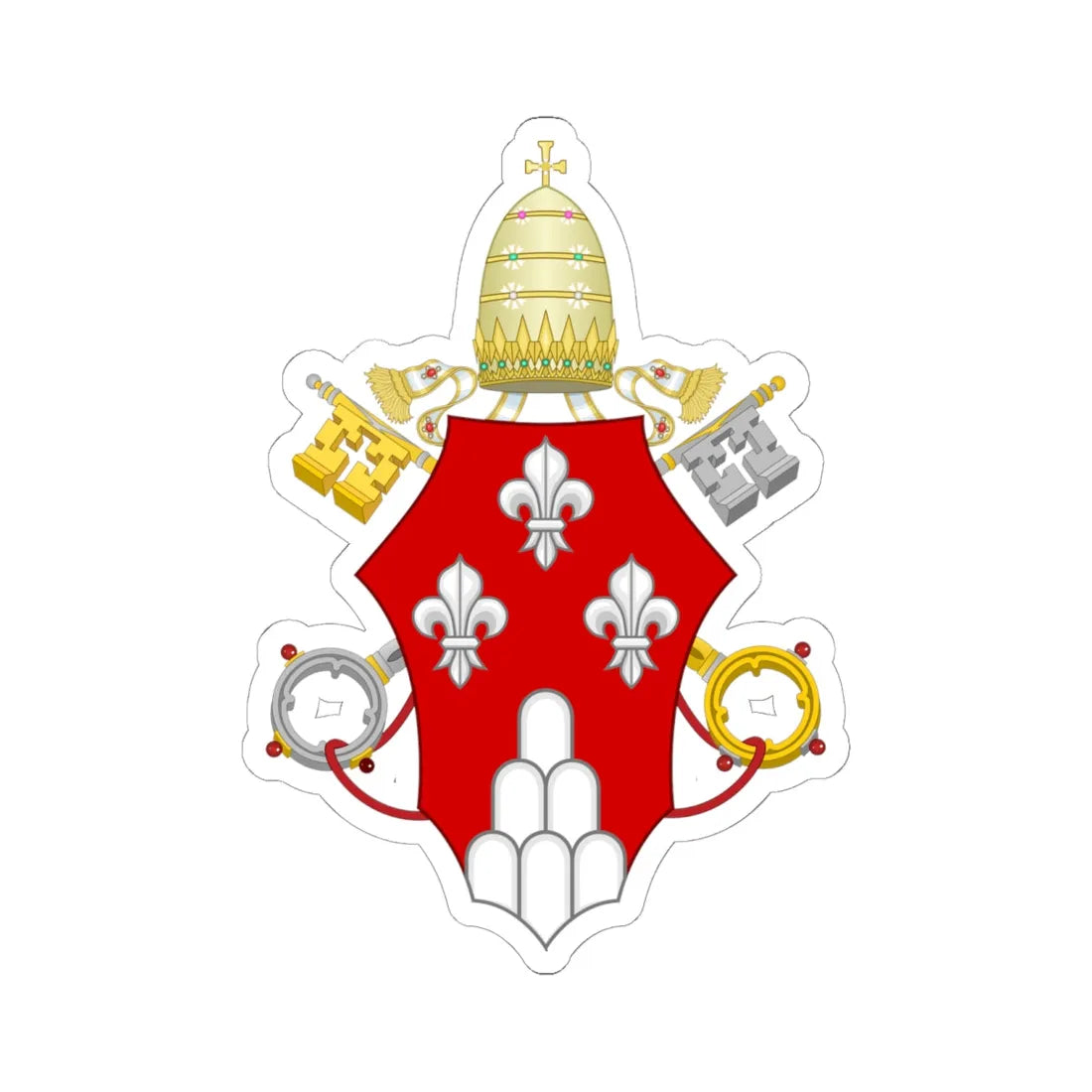 Coat of Arms of Pope Paul VI G. Montini (Italy) (Coat of Arms) STICKER Vinyl Kiss-Cut Decal 6 Inch White - The Sticker Space