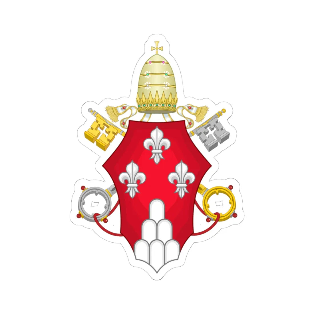 Coat of Arms of Pope Paul VI (Italy) (Coat of Arms) STICKER Vinyl Kiss-Cut Decal 4 Inch White - The Sticker Space