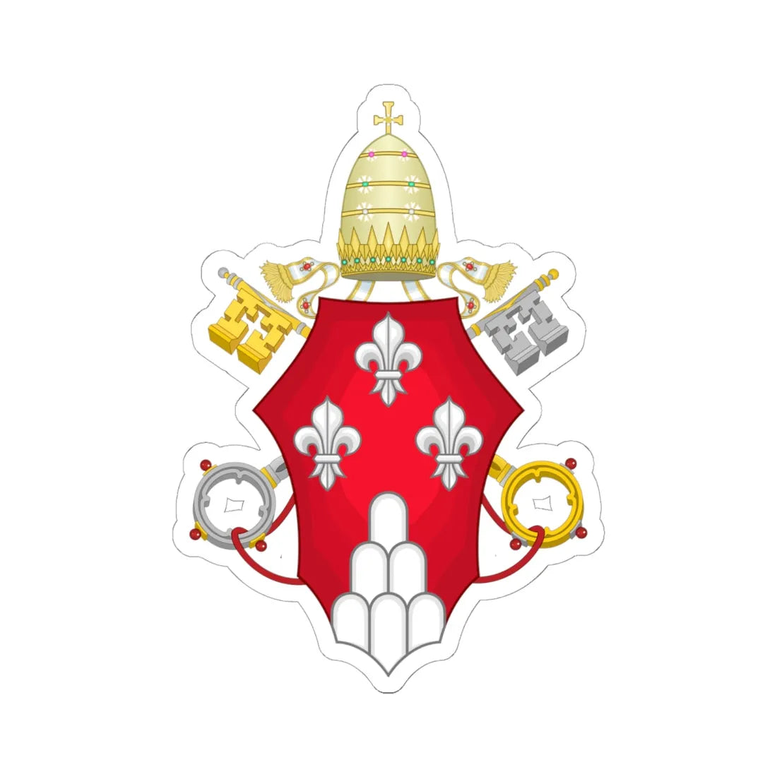 Coat of Arms of Pope Paul VI (Italy) (Coat of Arms) STICKER Vinyl Kiss-Cut Decal 6 Inch White - The Sticker Space