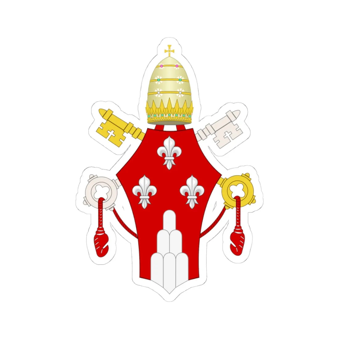 Coat of Arms of Pope Paul VI Montini (Italy) (Coat of Arms) STICKER Vinyl Kiss-Cut Decal 4 Inch White - The Sticker Space