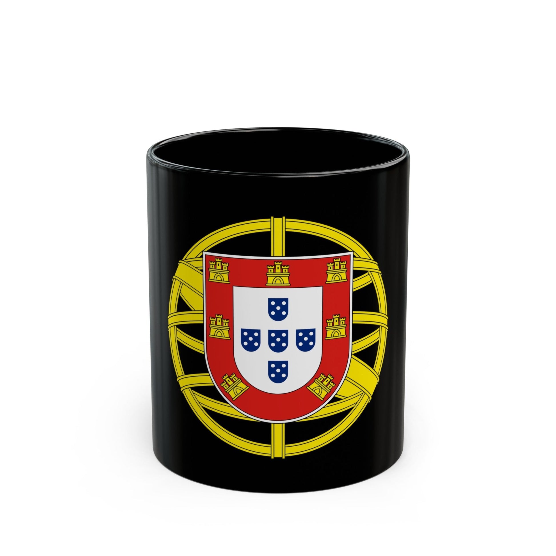 Coat of arms of Portugal (lesser) - Black Coffee Mug-11oz-The Sticker Space