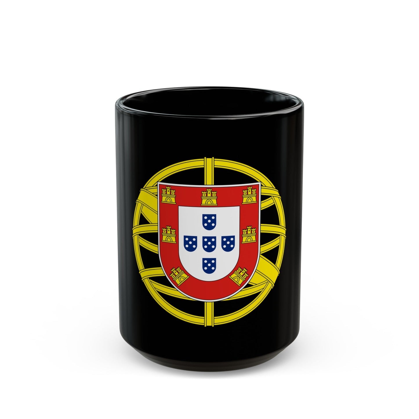 Coat of arms of Portugal (lesser) - Black Coffee Mug-15oz-The Sticker Space