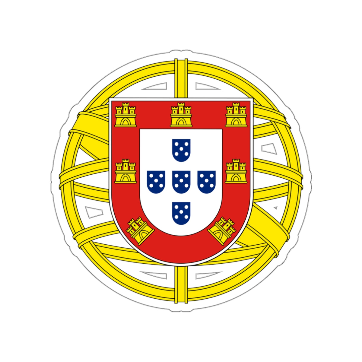 Coat of arms of Portugal (lesser) STICKER Vinyl Die-Cut Decal-White-The Sticker Space