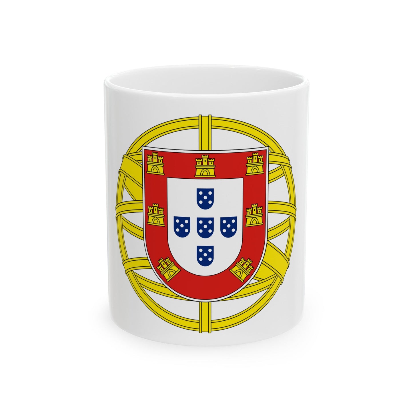 Coat of arms of Portugal (lesser) - White Coffee Mug-11oz-The Sticker Space