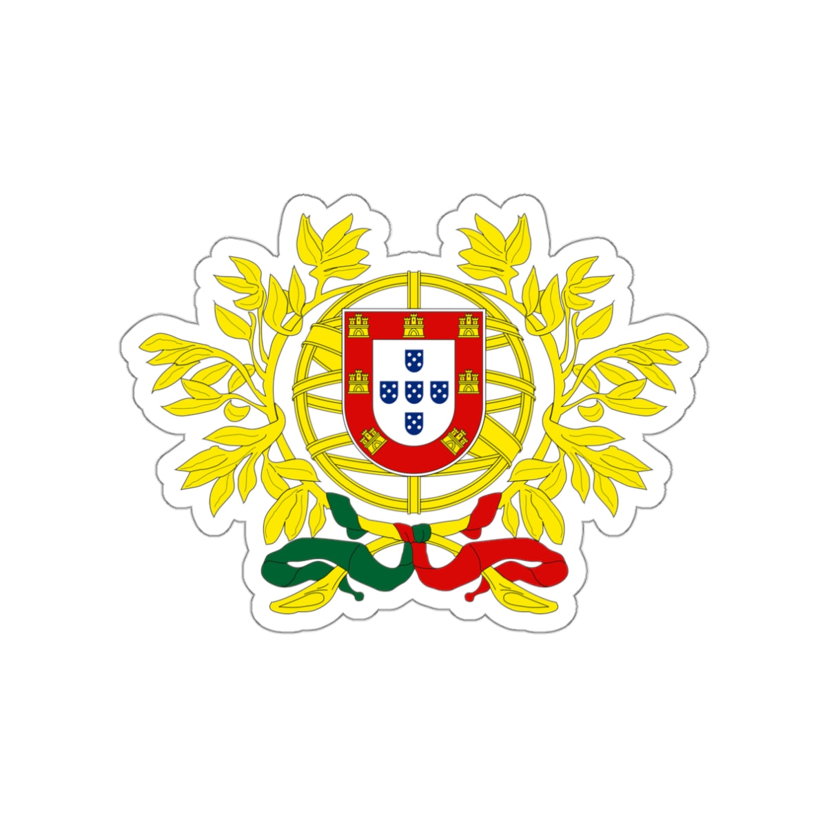 Coat of arms of Portugal STICKER Vinyl Die-Cut Decal-White-The Sticker Space