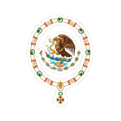 Coat of Arms of President of Mexico Order of Isabella the Catholic (Mexico) (Coat of Arms) STICKER Vinyl Kiss-Cut Decal 4 Inch White - The Sticker Space