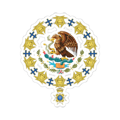 Coat of Arms of President of Mexico Order of the Seraphim (Mexico) (Coat of Arms) STICKER Vinyl Kiss-Cut Decal 6 Inch White - The Sticker Space