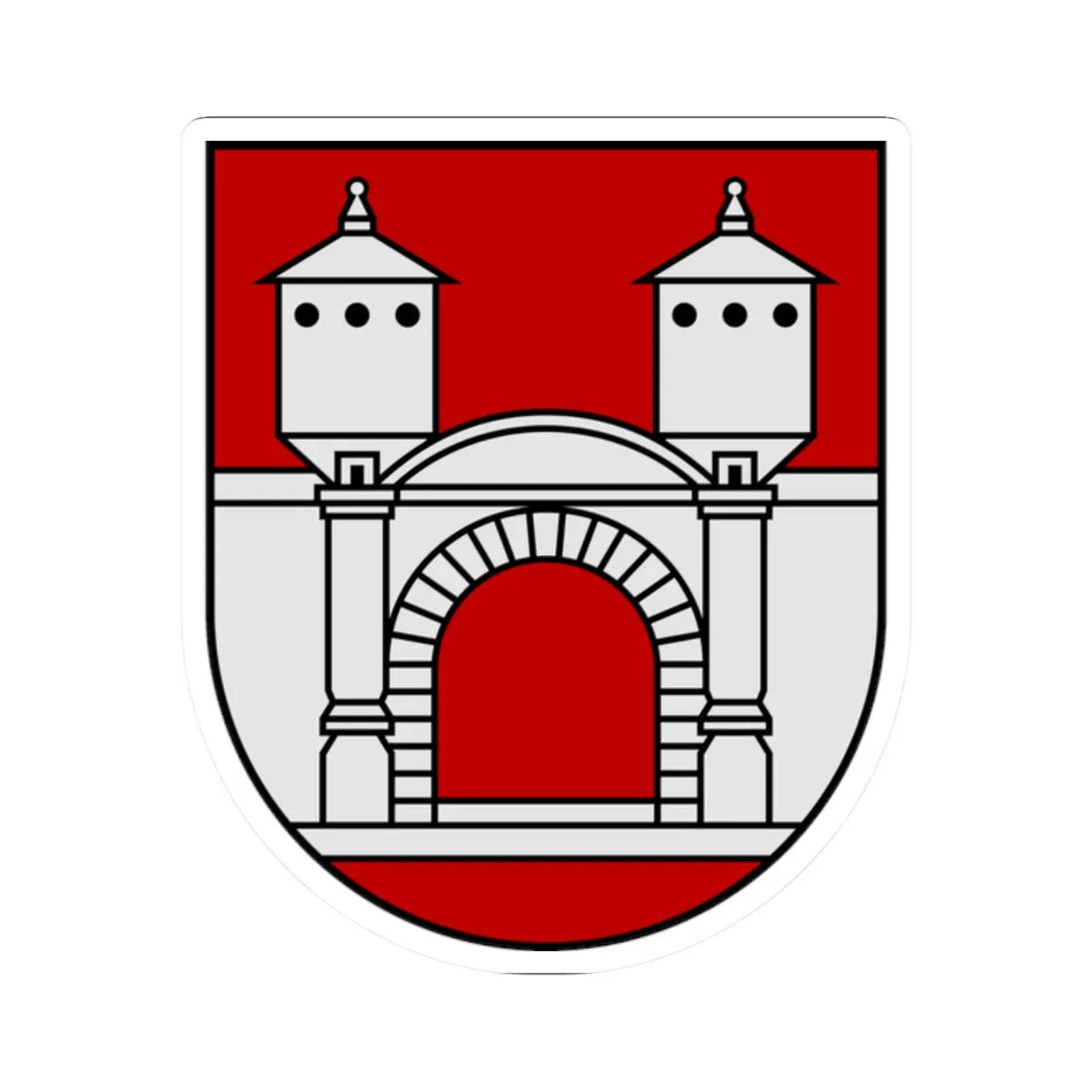 Coat of Arms of Priekule (Latvia) (Coat of Arms) STICKER Vinyl Kiss-Cut Decal 2 Inch White - The Sticker Space