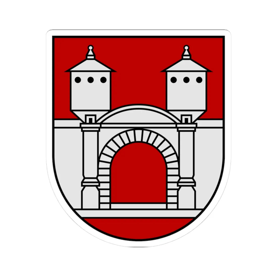 Coat of Arms of Priekule (Latvia) (Coat of Arms) STICKER Vinyl Kiss-Cut Decal 3 Inch White - The Sticker Space