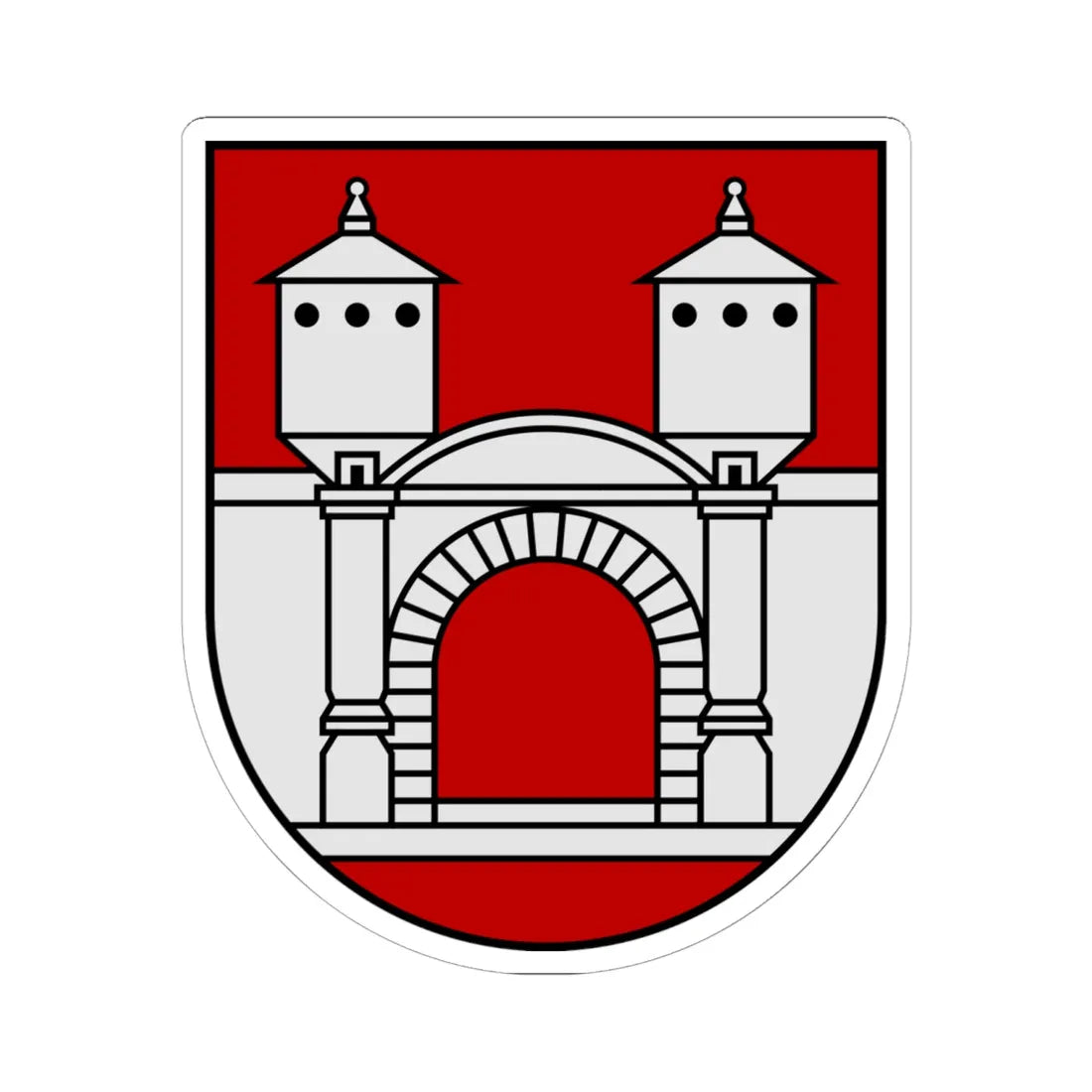 Coat of Arms of Priekule (Latvia) (Coat of Arms) STICKER Vinyl Kiss-Cut Decal 6 Inch White - The Sticker Space