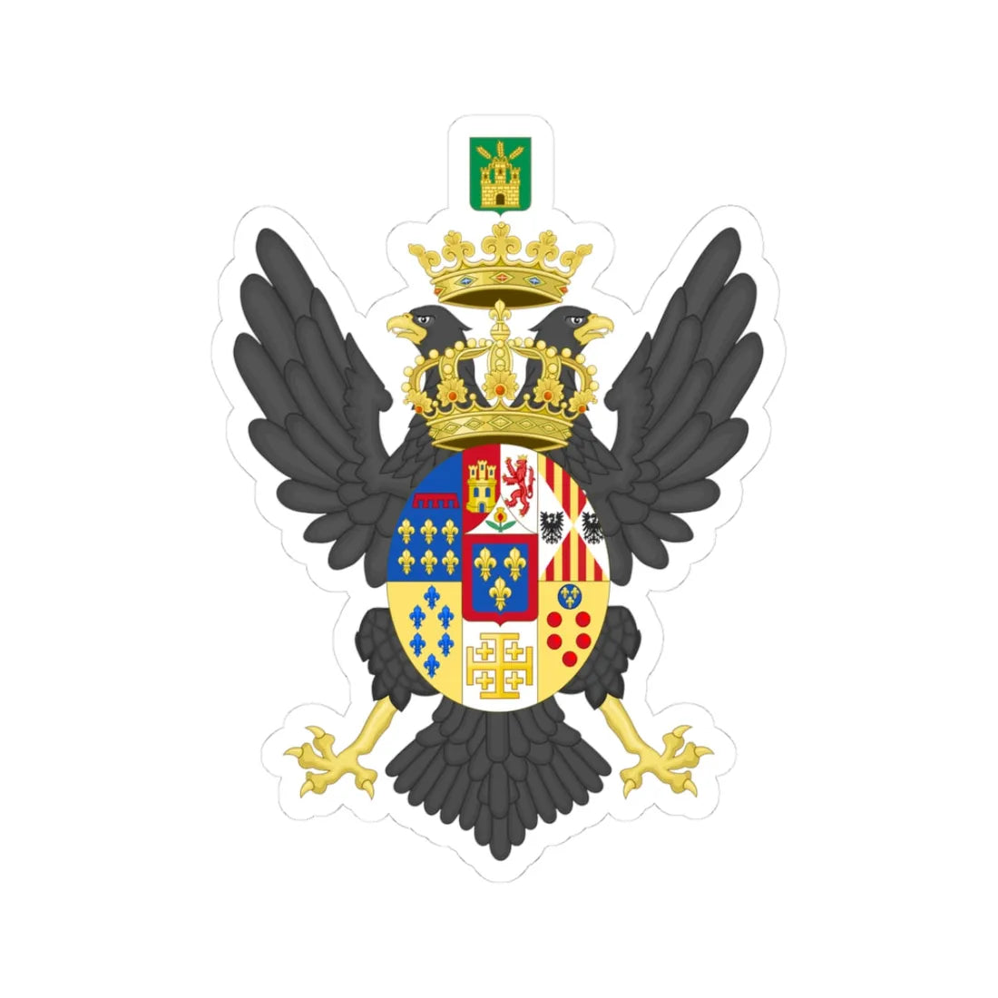 Coat of Arms of Prince Albert Count of Castrogiovanni c.1840-1844 (Italy) (Coat of Arms) STICKER Vinyl Kiss-Cut Decal 3 Inch White - The Sticker Space