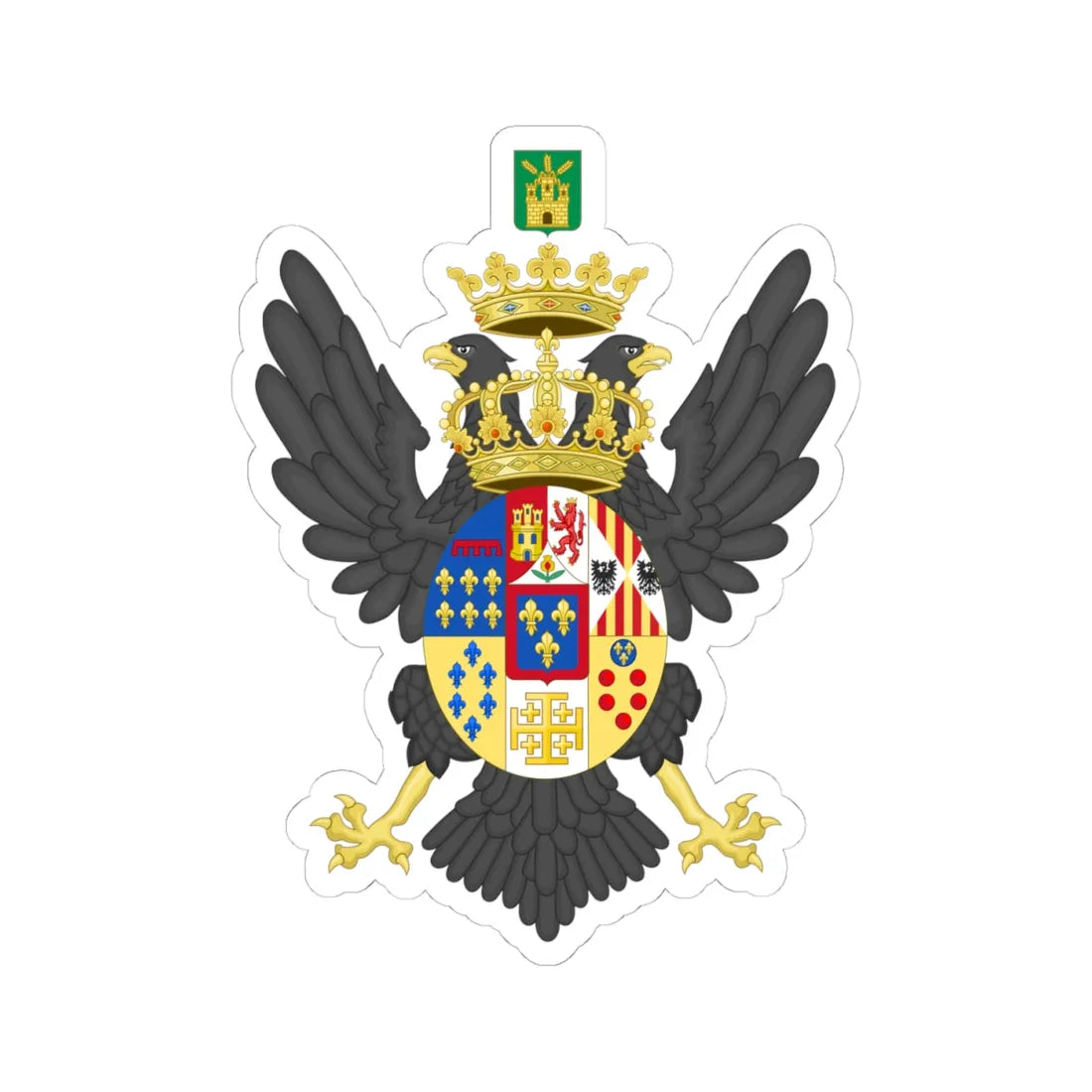 Coat of Arms of Prince Albert Count of Castrogiovanni c.1840-1844 (Italy) (Coat of Arms) STICKER Vinyl Kiss-Cut Decal 4 Inch White - The Sticker Space