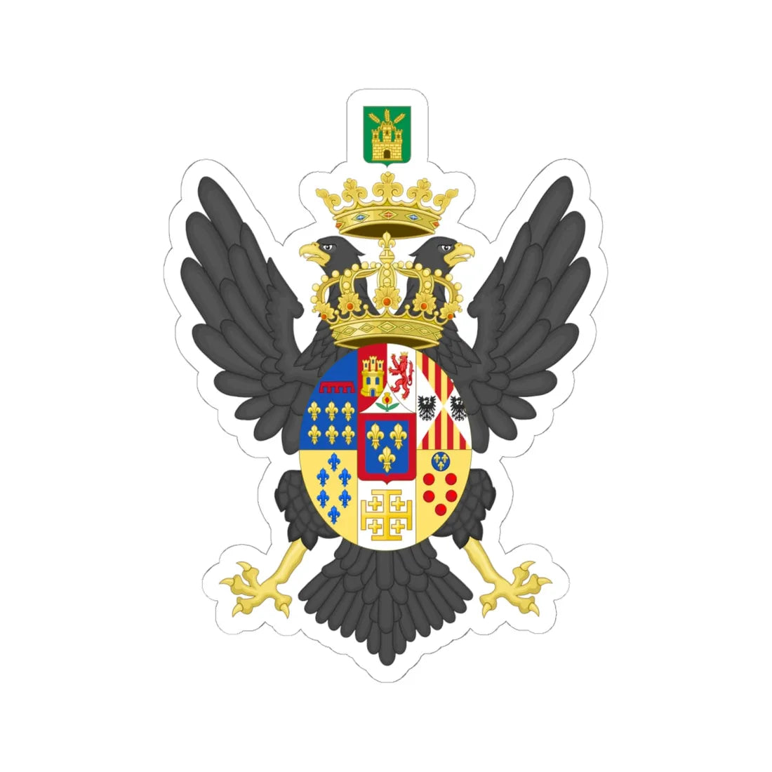 Coat of Arms of Prince Albert Count of Castrogiovanni c.1840-1844 (Italy) (Coat of Arms) STICKER Vinyl Kiss-Cut Decal - The Sticker Space